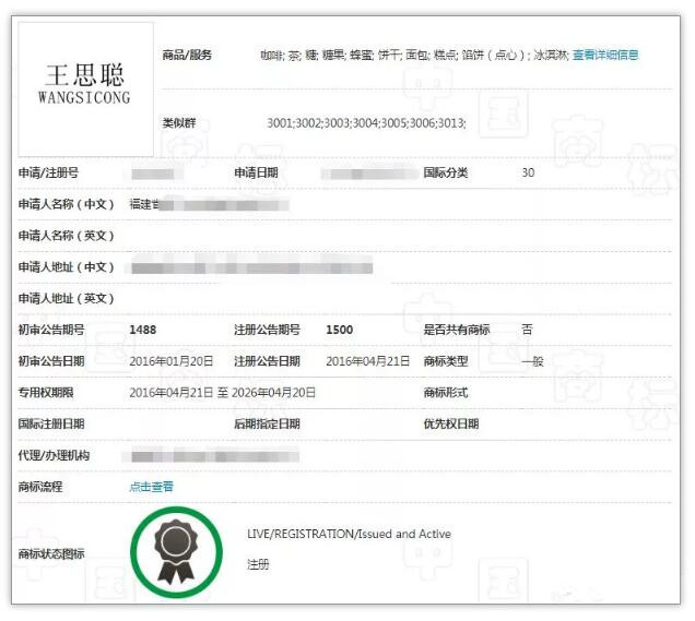 “王思聰”商標被公然叫賣80萬！