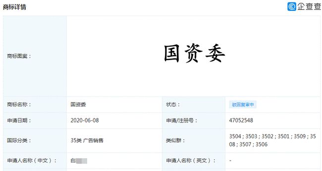 竟有人欲注冊“國資委”商標？怕是對《商標法》誤解太深