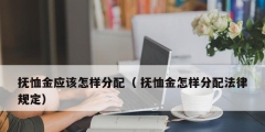 撫恤金應該怎樣分配（ 撫恤金怎樣分配法律規定）