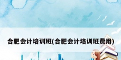 合肥會計培訓(xùn)班(合肥會計培訓(xùn)班費用)