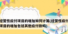 經(jīng)營性應付項目的增加如何計算(經(jīng)營性應付項目的增加包括其他應付款嗎)