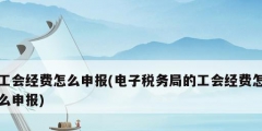 工會經(jīng)費怎么申報(電子稅務局的工會經(jīng)費怎么申報)