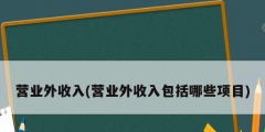 營業外收入(營業外收入包括哪些項目)