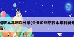 結轉本年利潤分錄(企業盈利結轉本年利潤分錄)